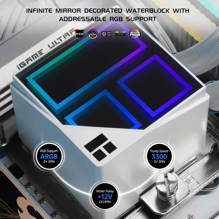 Cooler Lichid CPU AIO Thermalright Frozen Infinity 360 ARGB,pentru Desktop Ventilatoare PWM 2000RPM,AMD AM4 AM5 Intel LGA1150 1151 1200 2011 1700 1851
