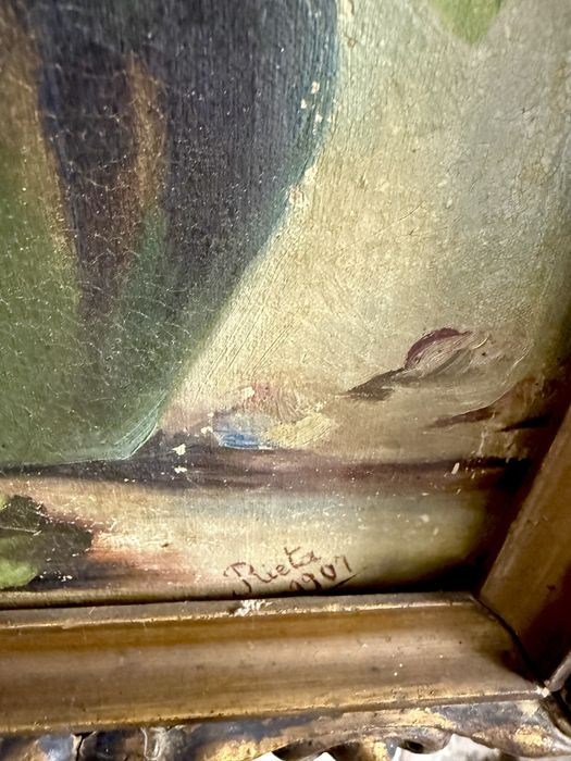 Tablou pictat manual si semnat anul 1907