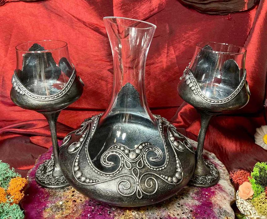 Декантер с две чаши в сребро