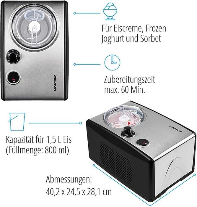 Професионална машина за сладолед Medion MD 183871,5л
