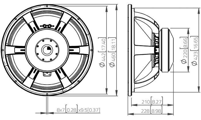 Difuzor NOU Subwoofer 18 toli Lavoce SAF 184.04 (1500W, Bobina 4")