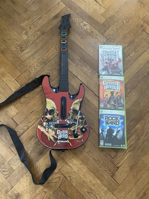 Безжична китара Guitar Hero за Xbox 360 + игри