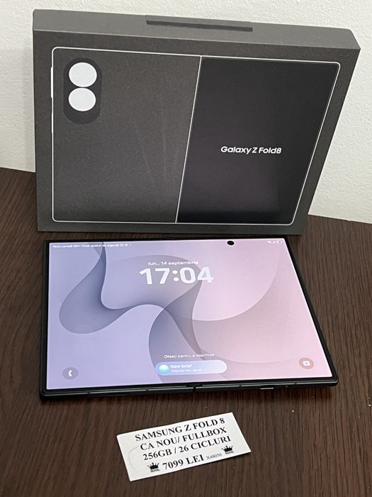 Amanet Royal CB: Samsung Z Fold 8 256gb ca nou fullbox 26 cicluri incarcare