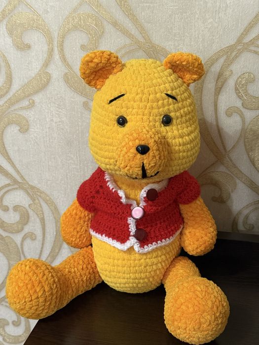 Вязаная игрушка Мишка,  ручной роботы Медведь Жёлтый, и на заказ