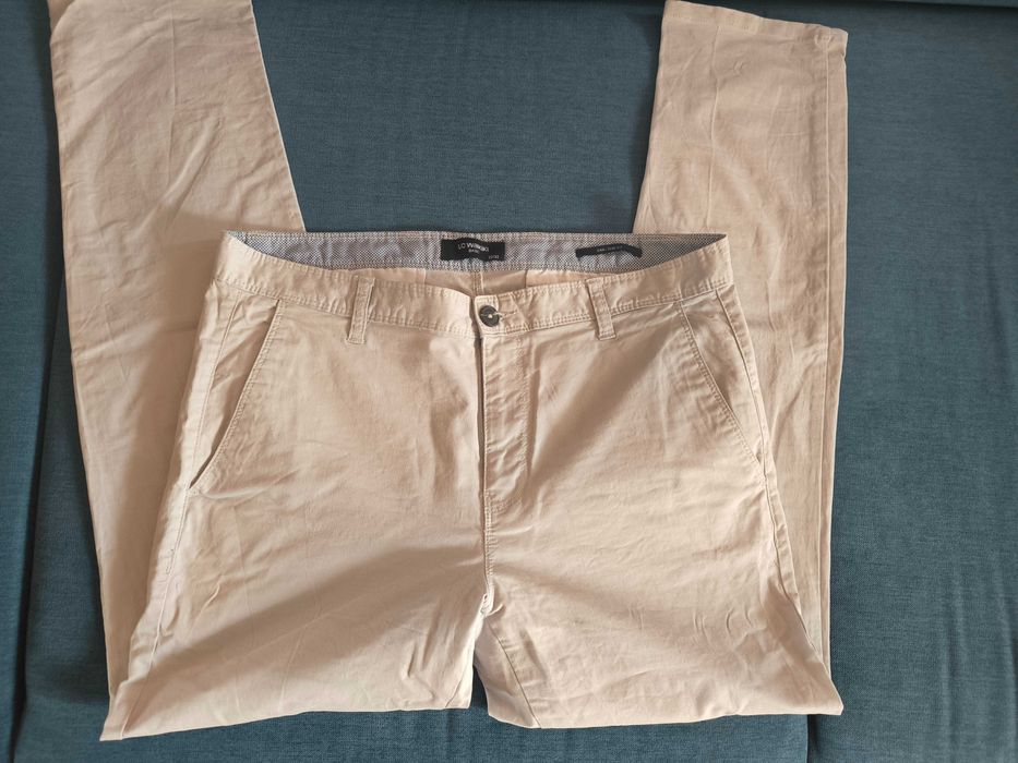 Лот мъжки панталони дънки Chino бежов панталон slim fit