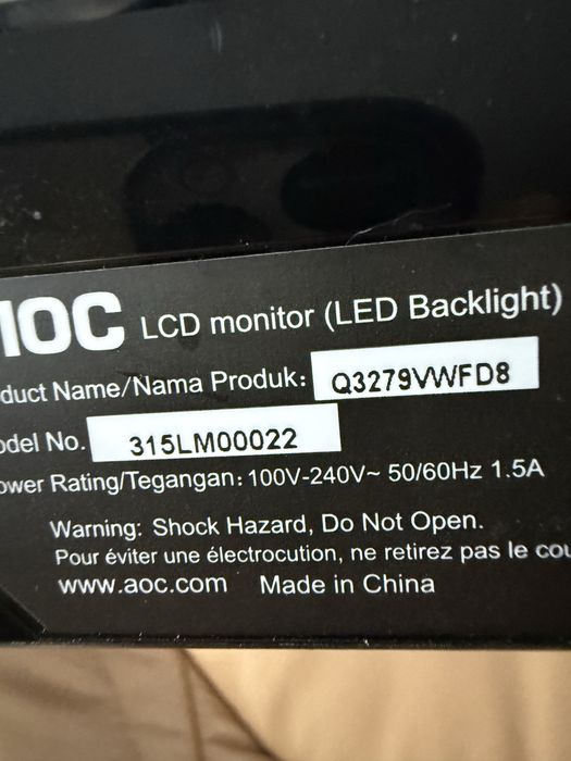 Monitor IPS AOC 3279VWFD8 – 75Hz | Stare foarte bună