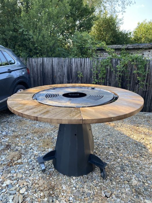 Gratar rotund profesional fonta inox sau otel