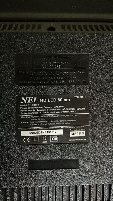 Televizor NEI 32NE4000 – 80 cm – NEFUNCȚIONAL / pentru piese