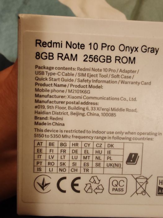 Xiaomi Redmi note 10 Pro 8gb 256gb