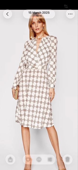 Elisabetta Franchi рокля с принт и лого детайл