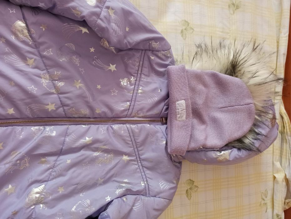 Топла зимна детска шуба с шапка