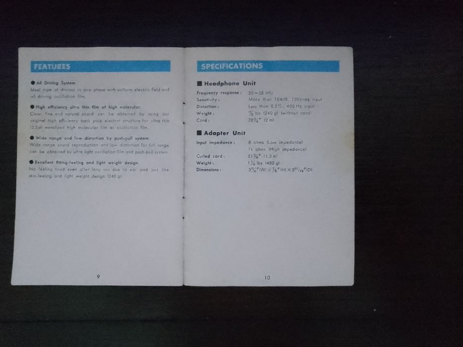 Наушники Toshiba HR-910