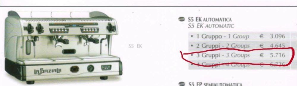 Espressor La spaziale S5- 3 grupuri-manual