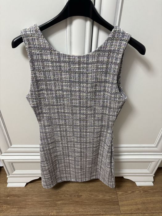 Rochie  Sarafan fete gri cu negru si mov argintiu