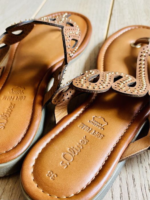 Нови женски кожени сандали СейнтОливър (38) и КафеНоар (39)