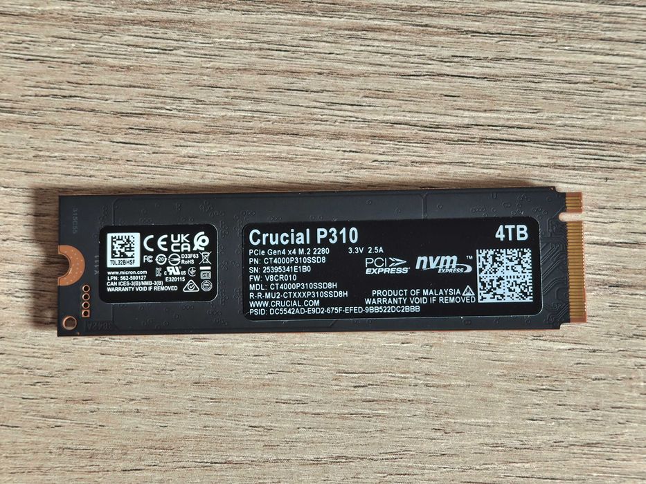 SSD 4TB Crucial Micron P310, NVMe M.2 - твърд диск, ГАРАНЦИЯ, 100% състоянието, Solid State Drive 2280