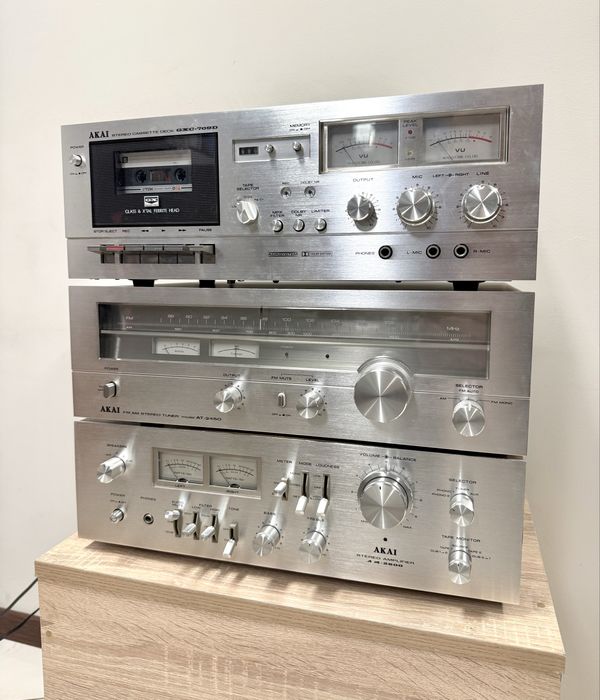 Ретро аудио сет AKAI - усилвател, тунер и дек - Made in Japan
