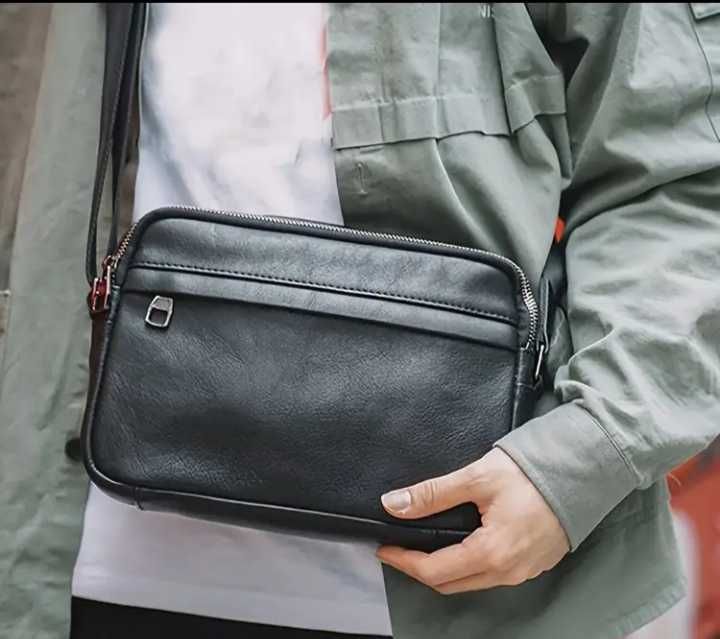 Чанта през рамо за мъже. Естемтвена кожа. Нов.