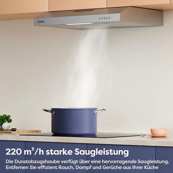 Абсорбатор за вграждане под шкаф CIARRA CBCS6903D, 60 см, 220 m³/h + функция за рециркулация