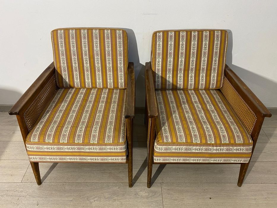 Set Retro Vintage Canapea cu 2 Fotolii