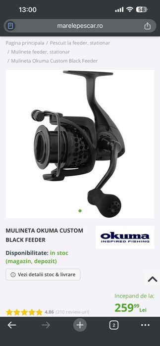 combo lanseta feeder Guru A-Class 3.6 + mulinetă Okuma 4000