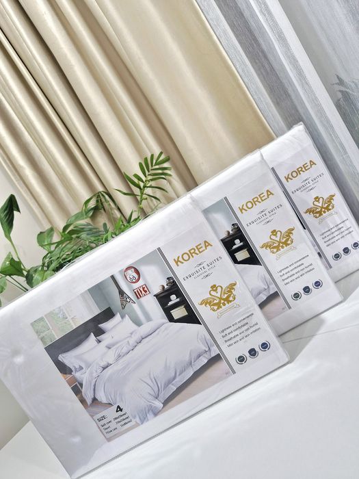 Постельное белье, белый, страйп сатин