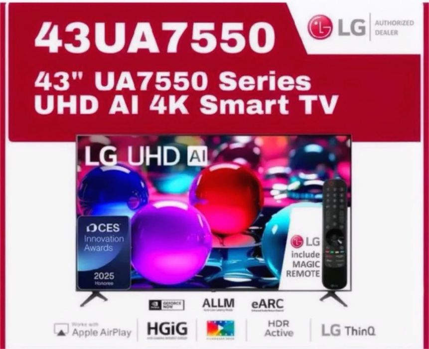 Telvizr  LG 43UA75009LA New (2025) . Для дома.