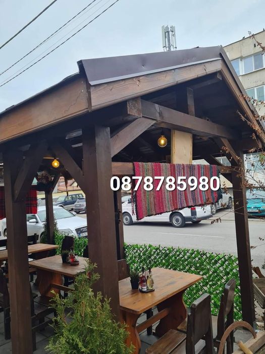 Дървени навеси Беседки Тераси Летни кухни