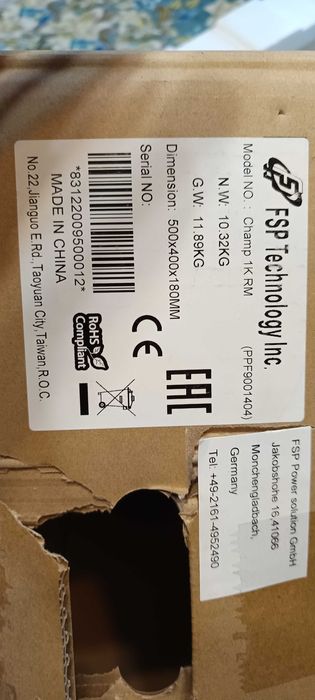 ИБП FSP Group Champ 1000VA RT IEC CH-1101RS