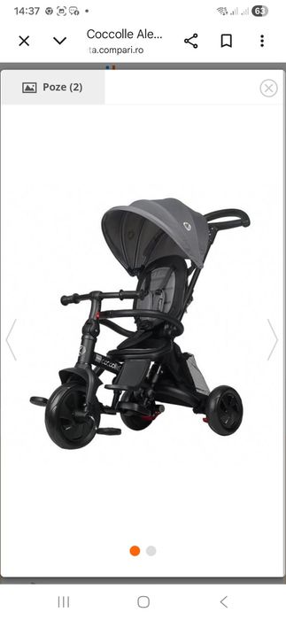 Tricicleta pliabila Coccolle Alegra gri