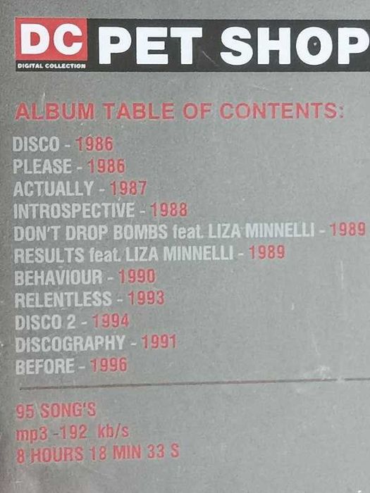Музыкальный МР3-диск Pet Shop Boys.