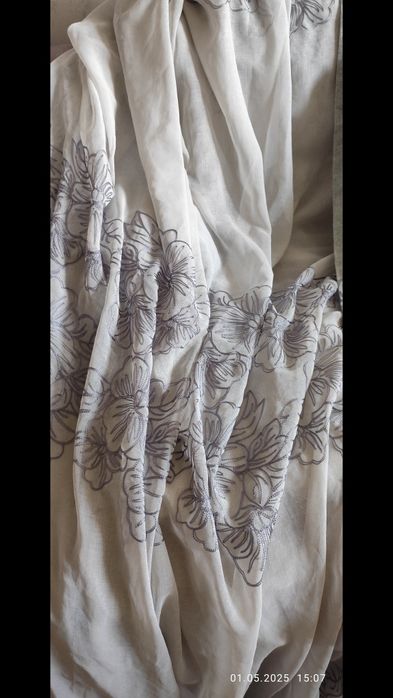 Продам шторы+ тюль лен.