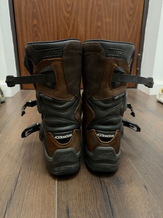 Cizme moto Alpinestars BELIZE Drystar Oiled Leather Maro/Negru