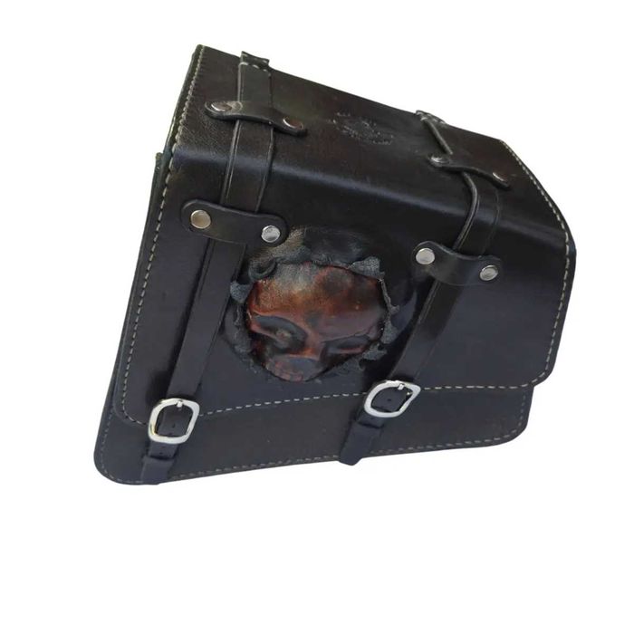 Ръчно изработена кожена единична дисага | Бобър Чопър | НОВА