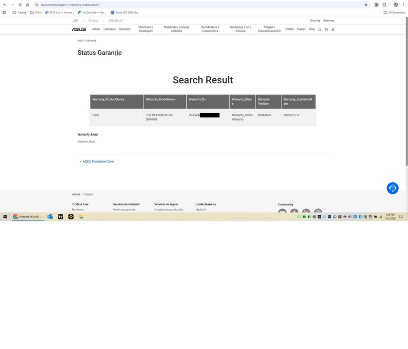 ASUS GPU TUF GeForce RTX 5080 O16G GAMING 16GB Garantie 2028
