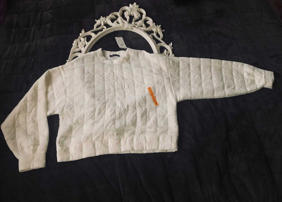 Hanorac alb matlasat NOU - House Brand marime L fete femei