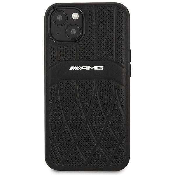 Amg amhcp13mosdbk iphone 13 / 14 / 15 6.1" black hardcase with leather