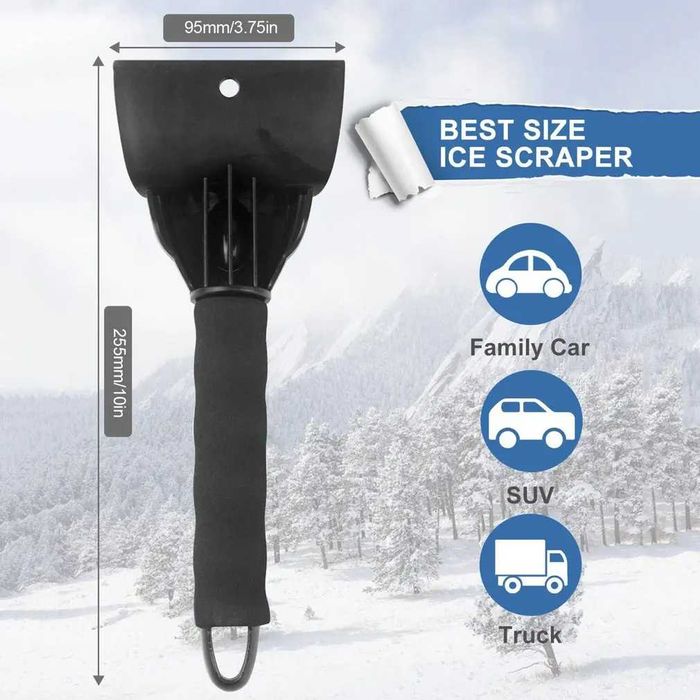 Racleta pentru gheata si zapada parbriz auto maner cu spuma 34 x 10 cm