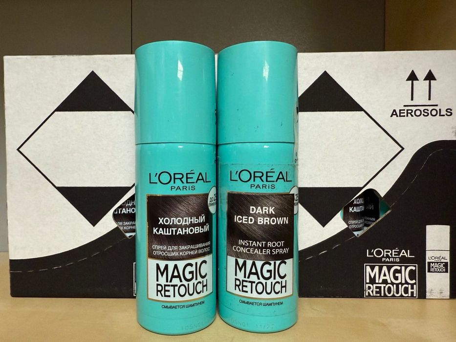 L’Oréal спрей за прикриване на бели корени DARK BROWN, 75мл.