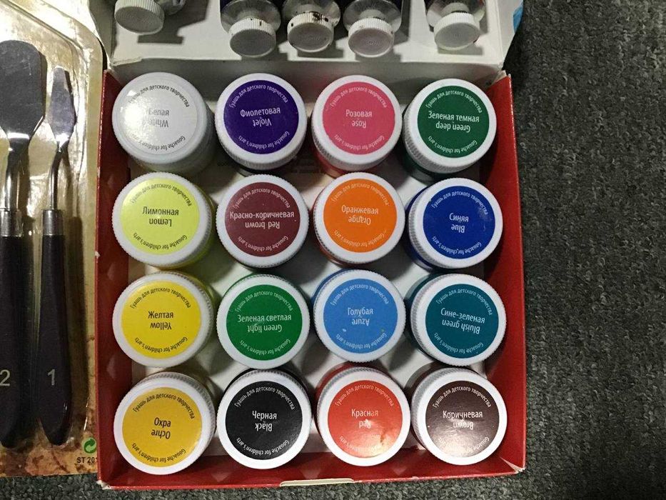 Набор для рисования масляные краски + кисточки + набор мастехинов...