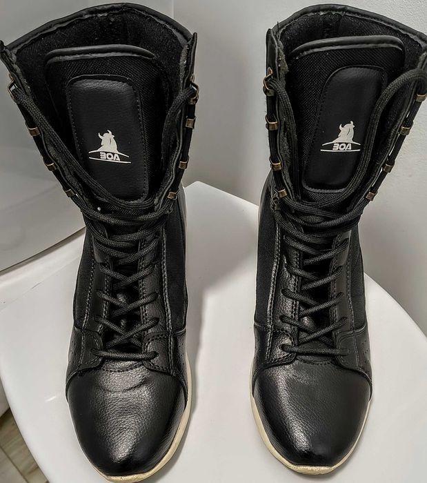 ghete pantof cizme piele moto race chopper Italy Okaz black q Friday