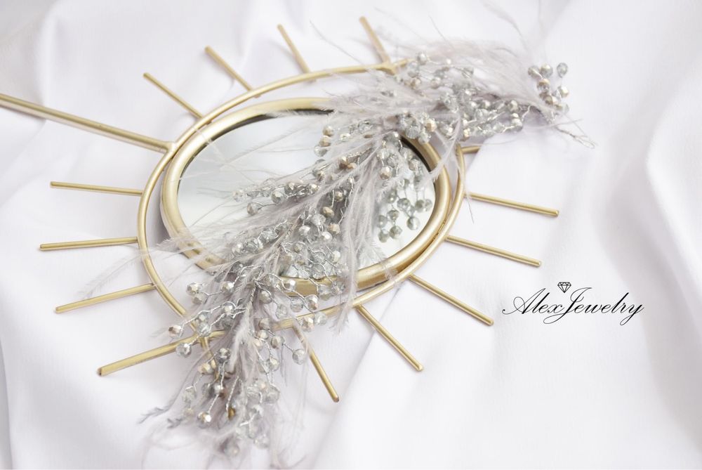 Сватбени бижута - бижута за коса, обеци с кристали