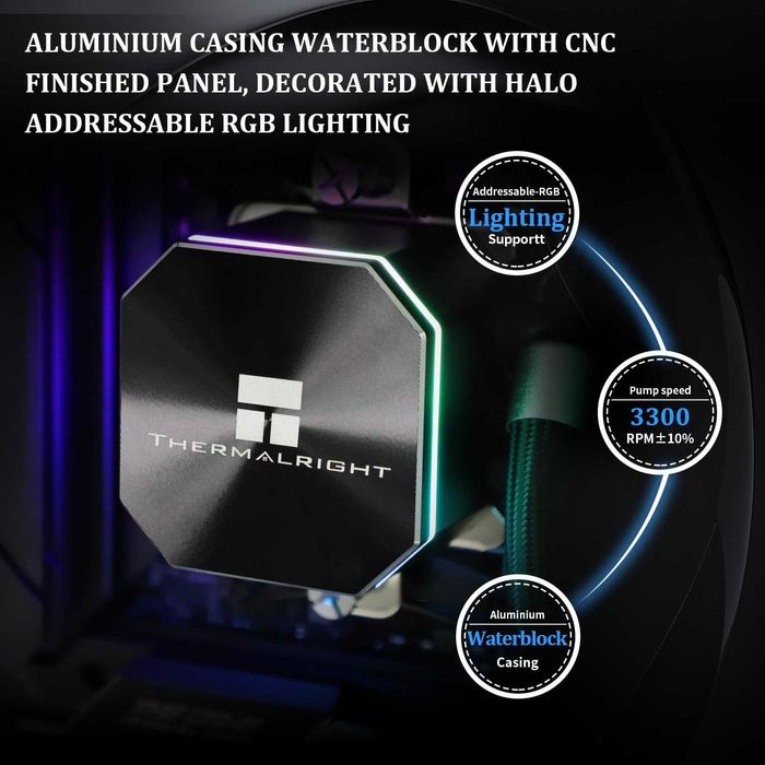 Cooler CPU lichid Thermalright Frozen Edge 360 Negru AIO PWM Intel AMD