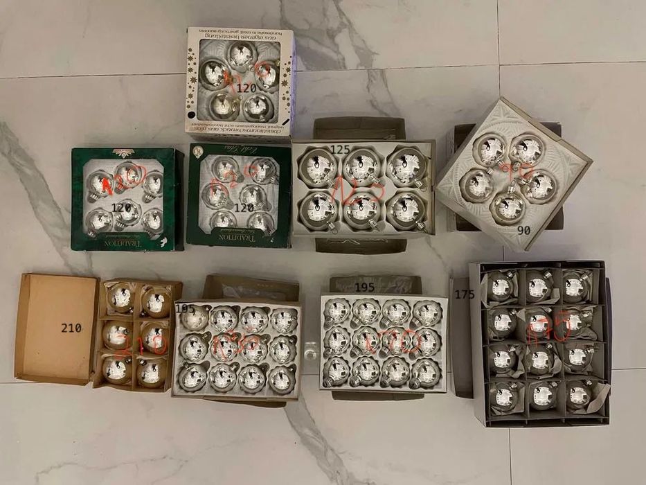 globuri germane pentru bradul de craciun vechi Germania lucrate manual