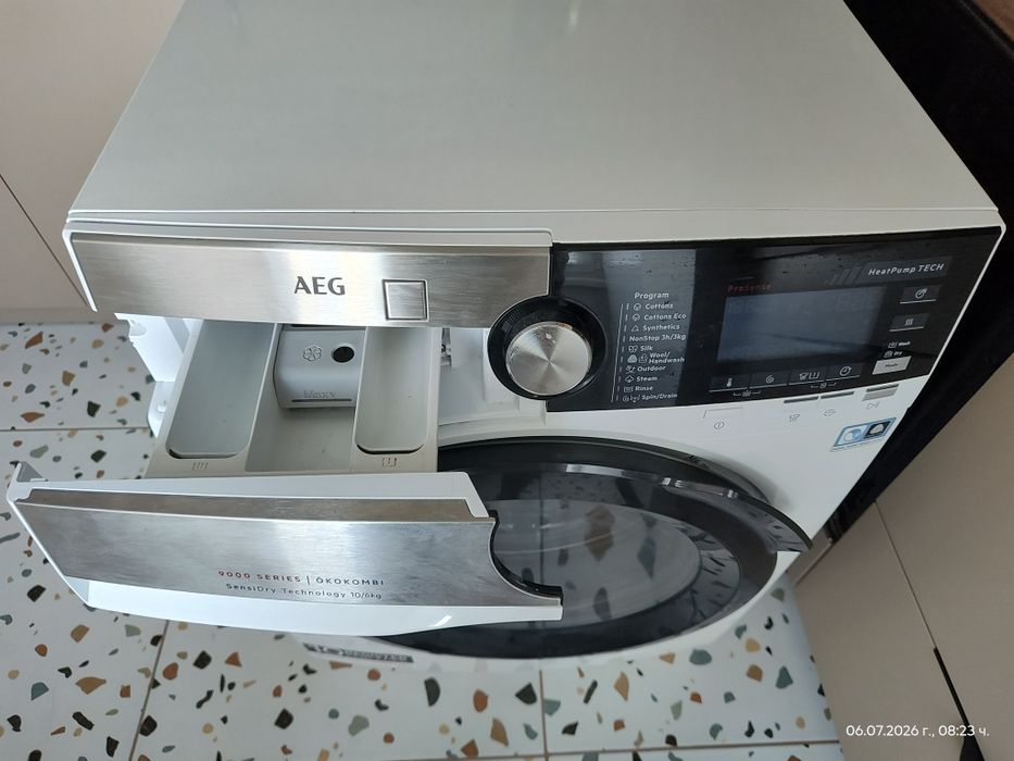 Пералня + сушилня термопомпа AEG L9WBC61B
