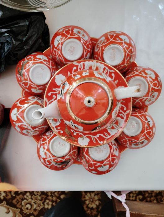 Комплект посуды, чайник, ляган, тарелка, коса и пиала