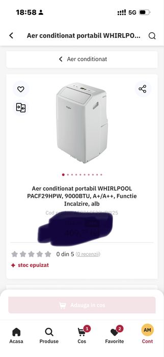 Vand aer conditionat portabil