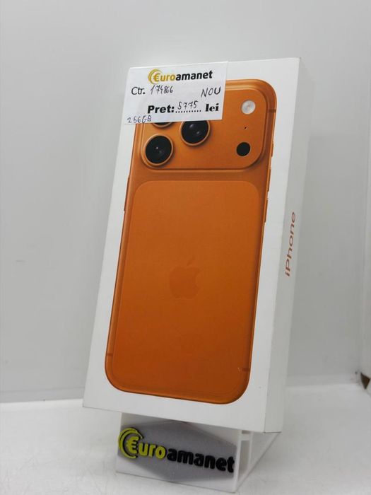 Telefon mobil Apple iPhone 17 Pro, 256GB, 5G, Cosmic Orange, Nou -A-