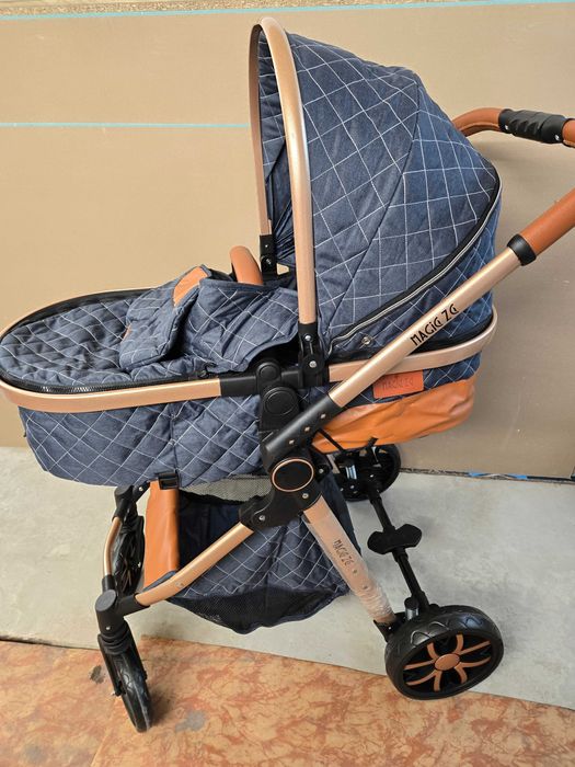 Бебешка количка 3 в 1, синьо