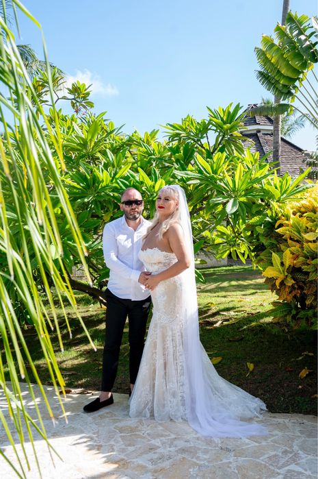 vand rochie de mireasa alb ivory crem bej + voal